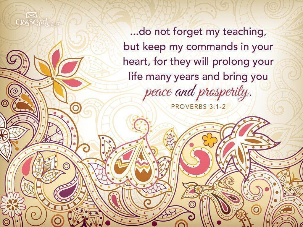 Proverbs 3:1 2 Desktop Wallpaper Scripture Verses Background