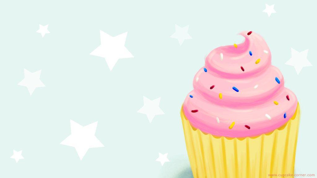 Cartoon Cupcake Wallpaper