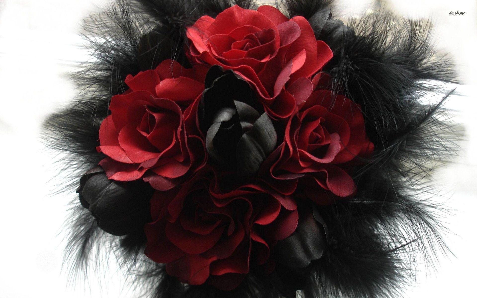 Black and red bouquet wallpaper wallpaper