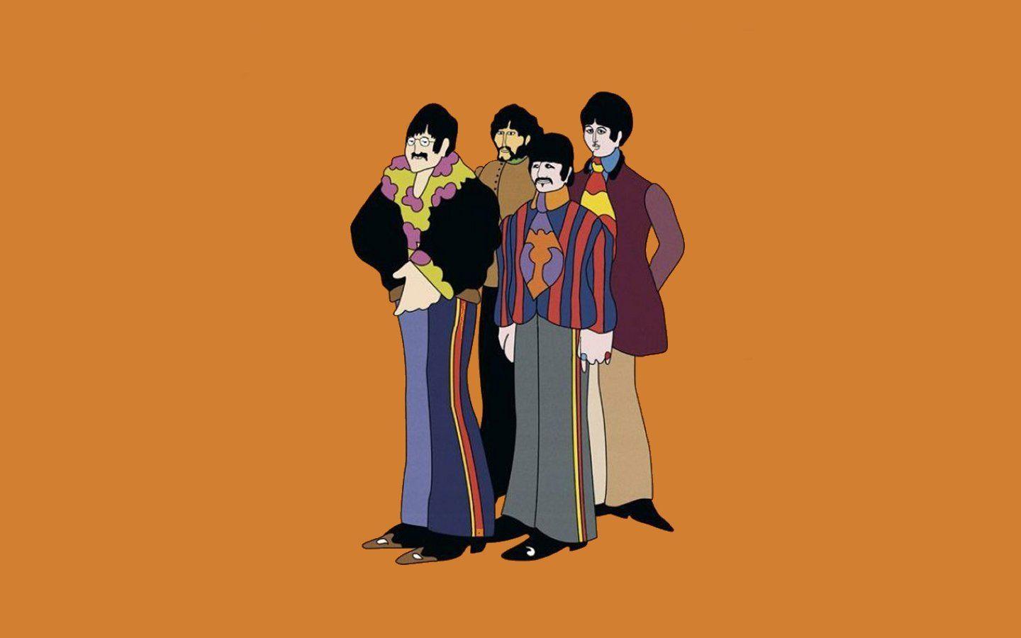 The Beatles Cartoon Desktop Wallpaper