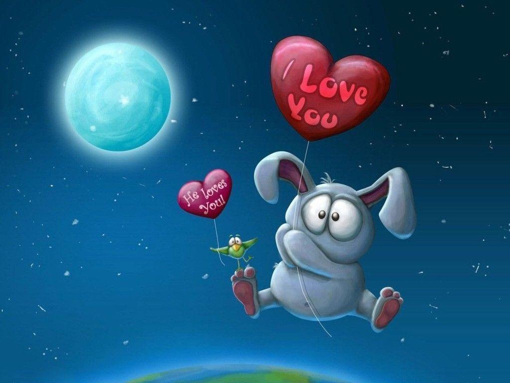 Download Cute Sayings Floating With Ballon Saying Love You