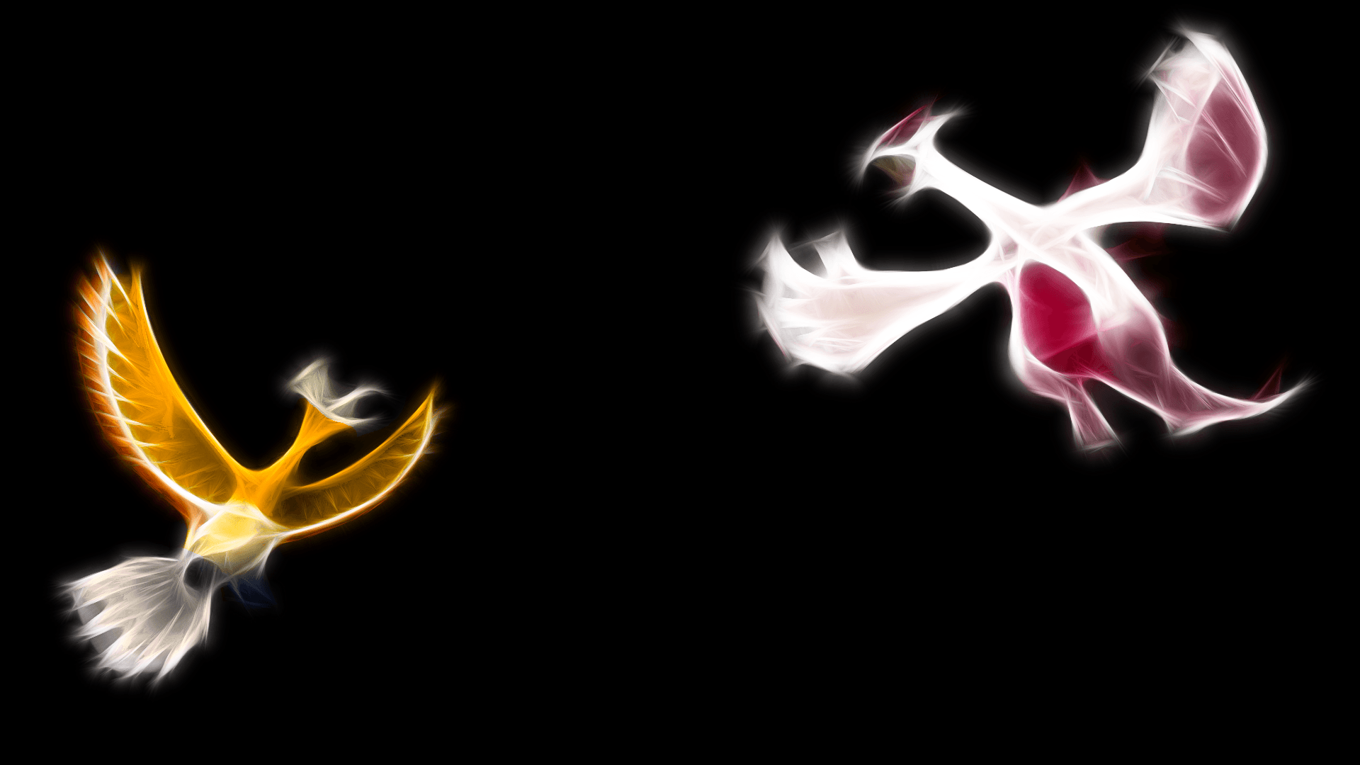 Download Glowing Neon Zapdos, Articuno, And Moltres Wallpaper