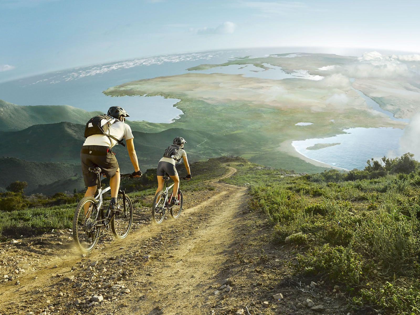Bicycle Trip Road HD Desktop Free Wallpaper