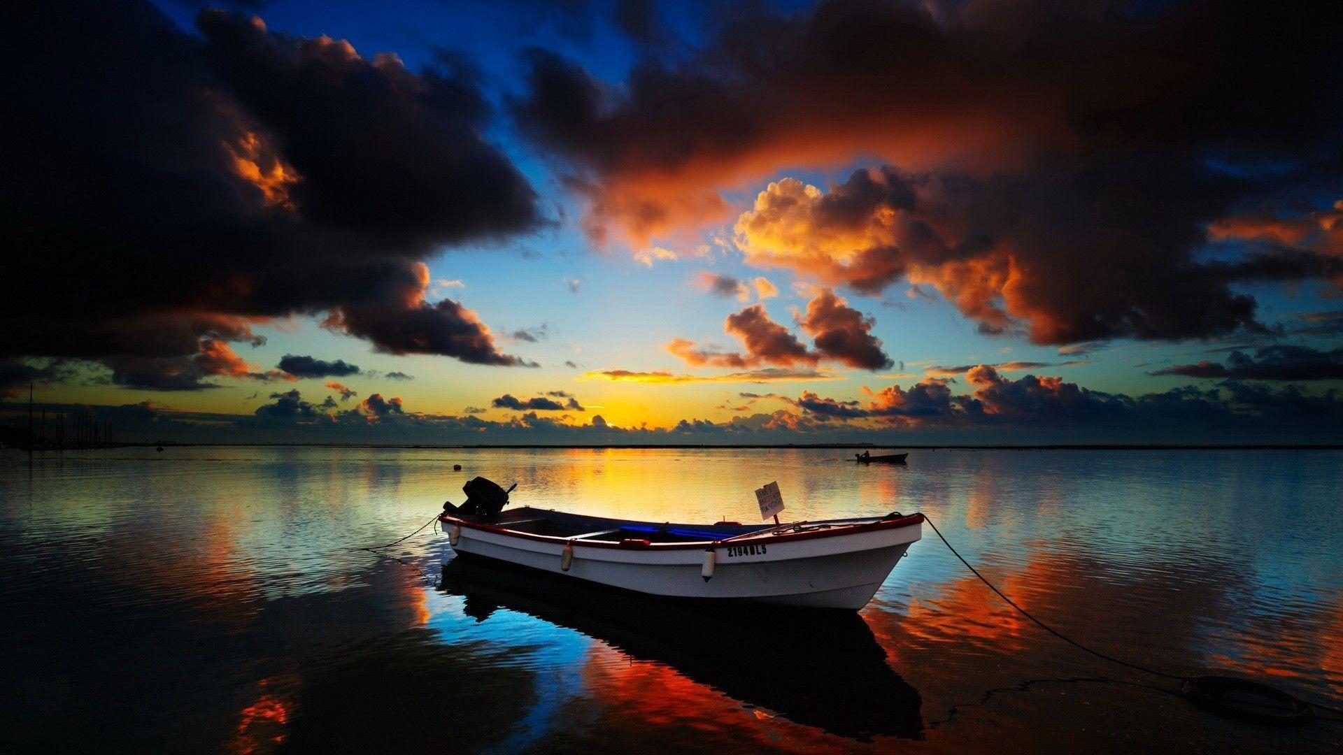 Tropical Island Sunset High Resolution HD Wallpaper