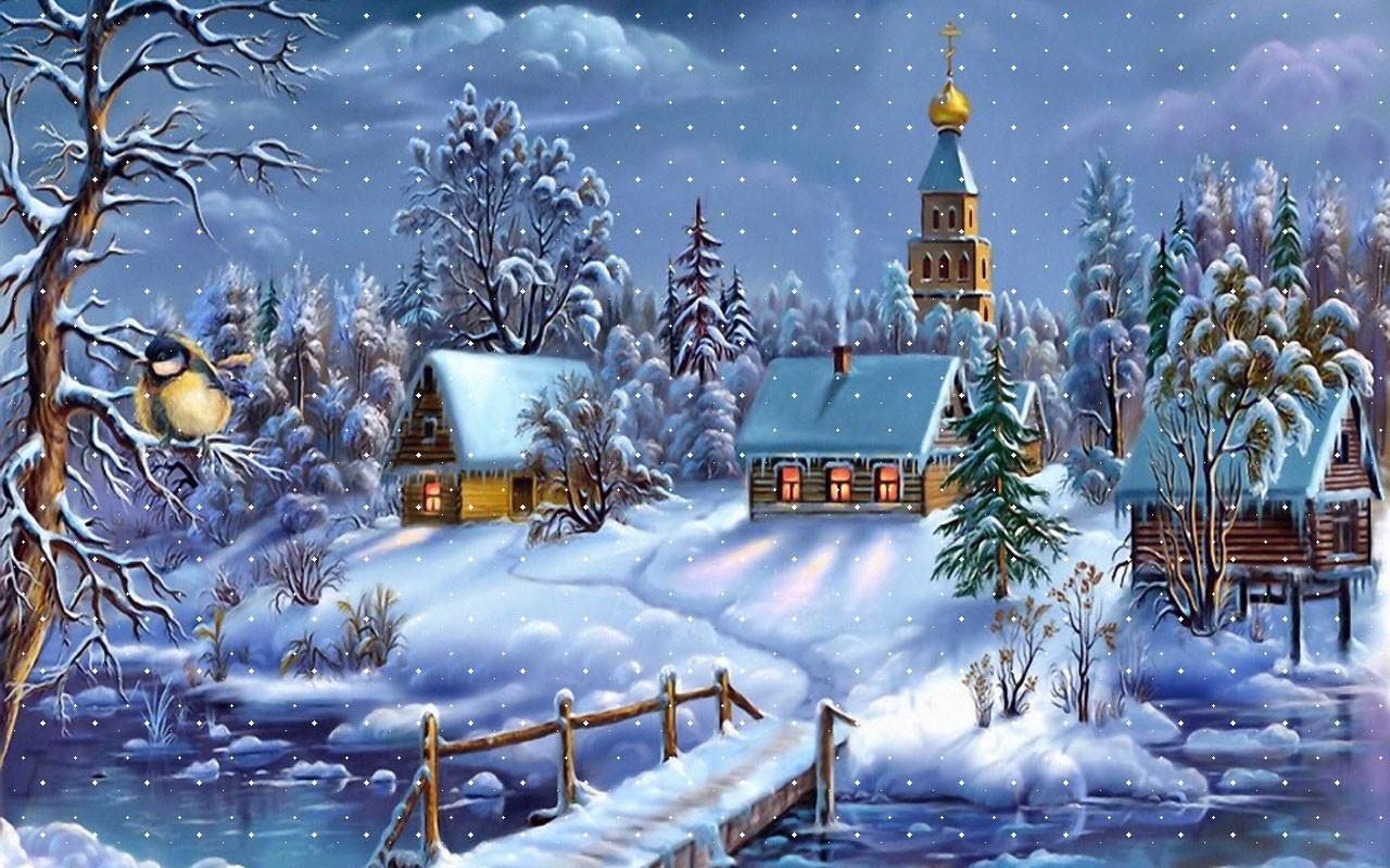 Snow Village Path HD Wallpaper & Background christmas snow vill