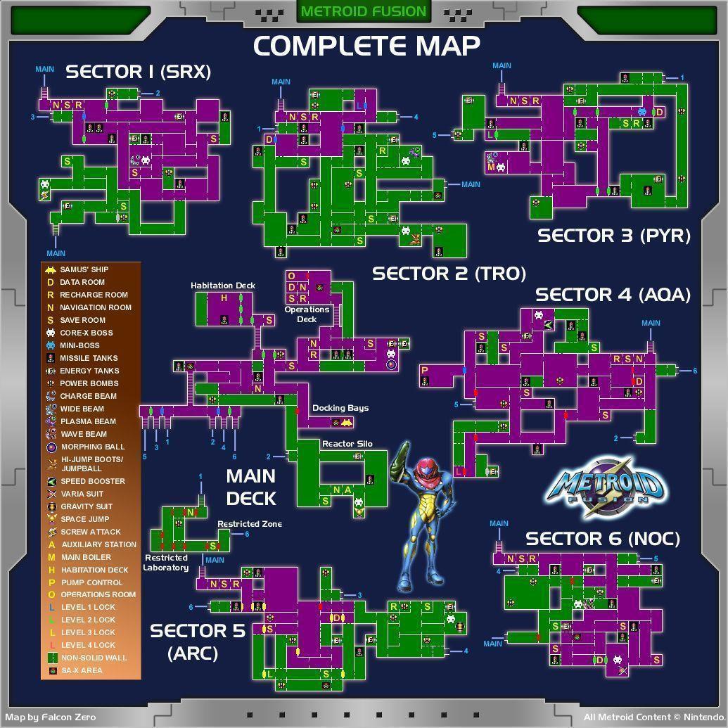 Game maps Fusion (Metroid Recon)