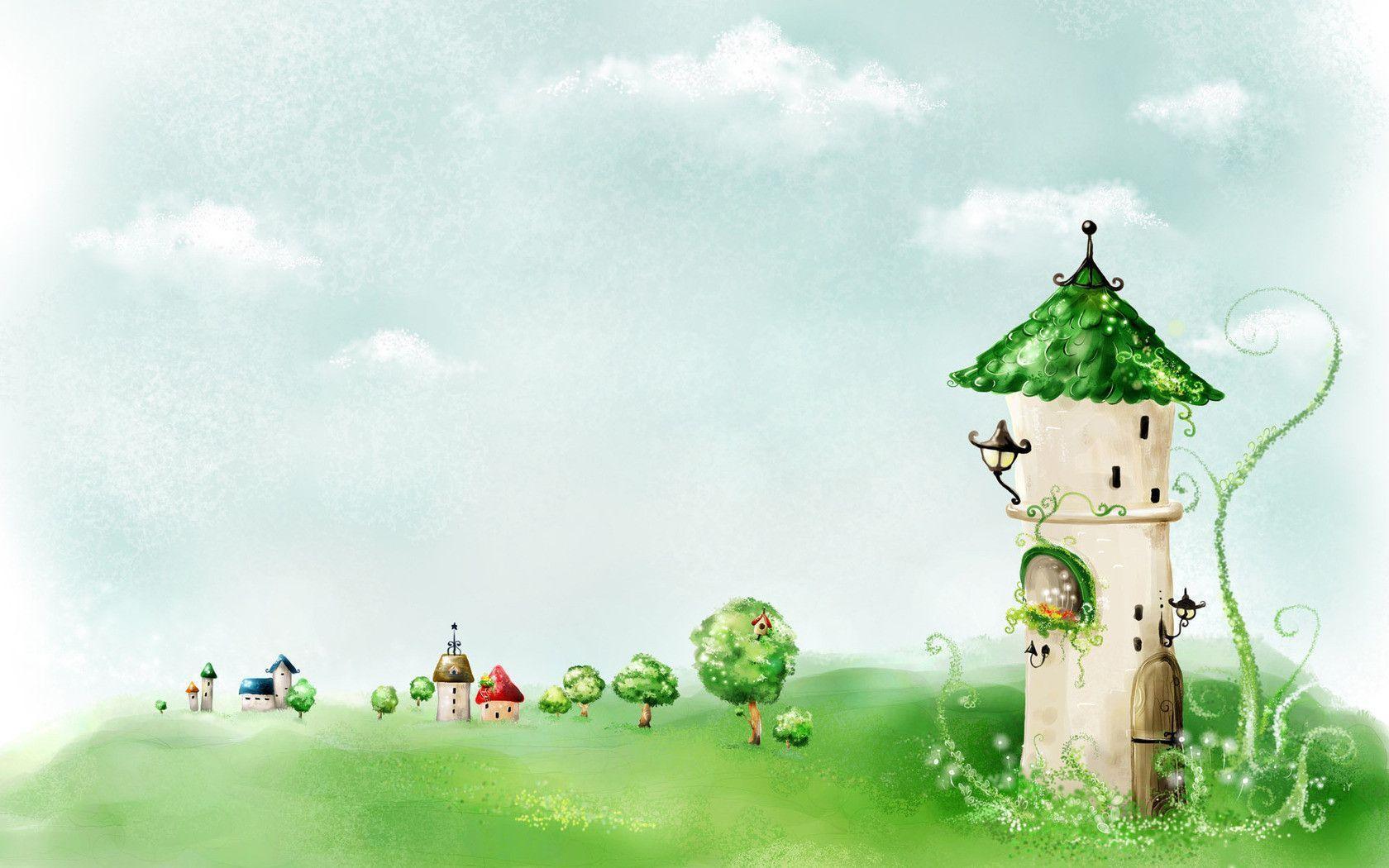 Magic Fairytale Forest Kids Room Wallpaper Fairy House Peel - Etsy