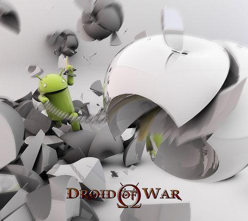 Droid versus Apple wallpaper. Android Development and Hacking