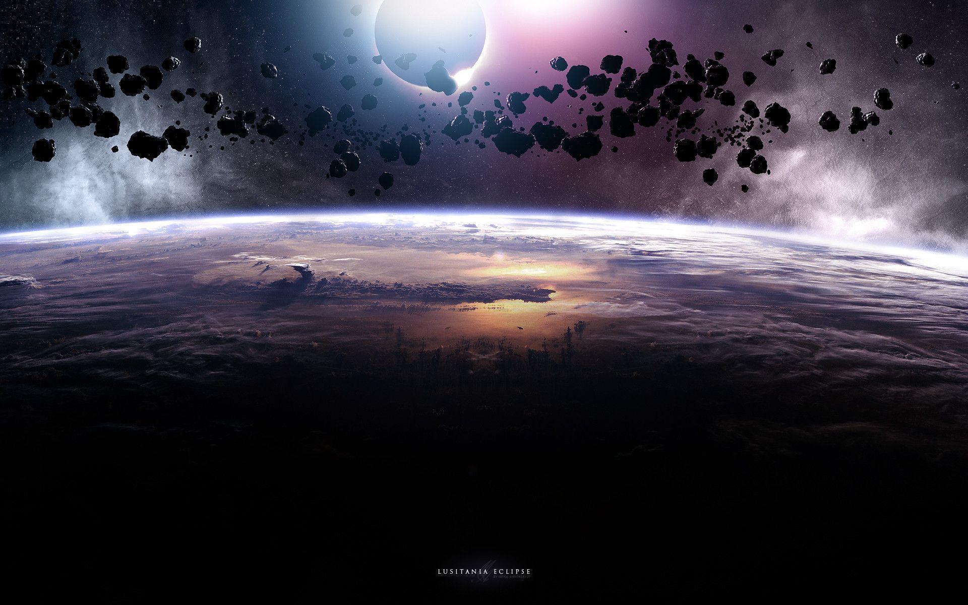 Asteroids Eclipse Wallpaper