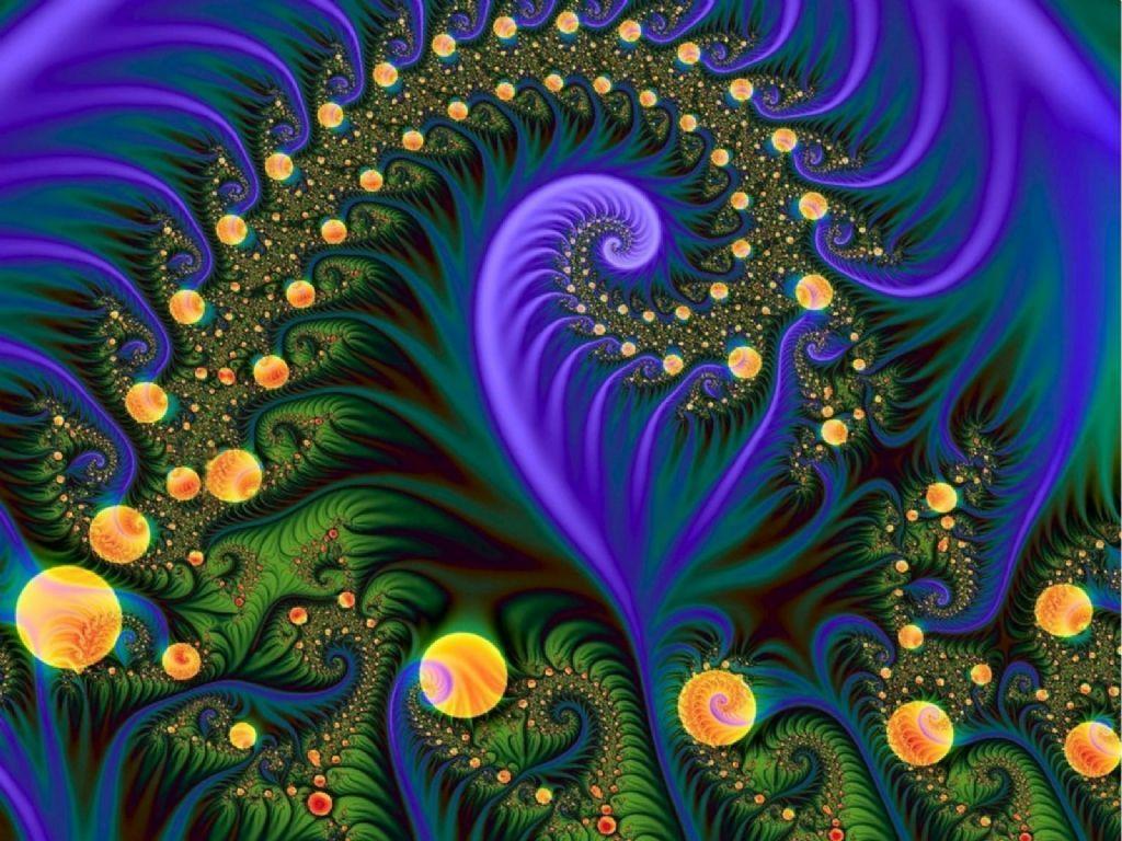 Purple And Green Fractal Wallpaper Wallpaper 1406