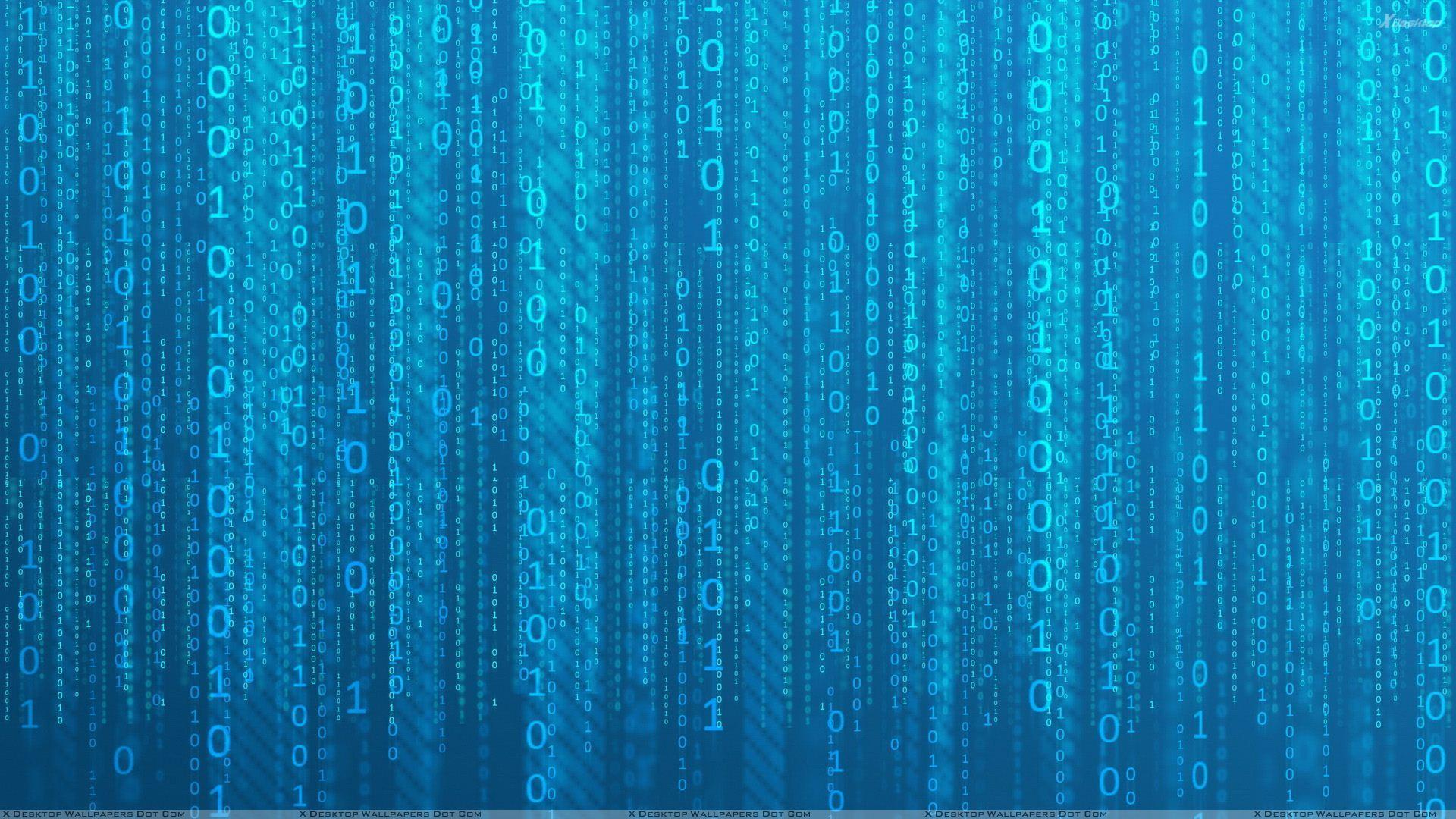 Matrix Binary On Blue