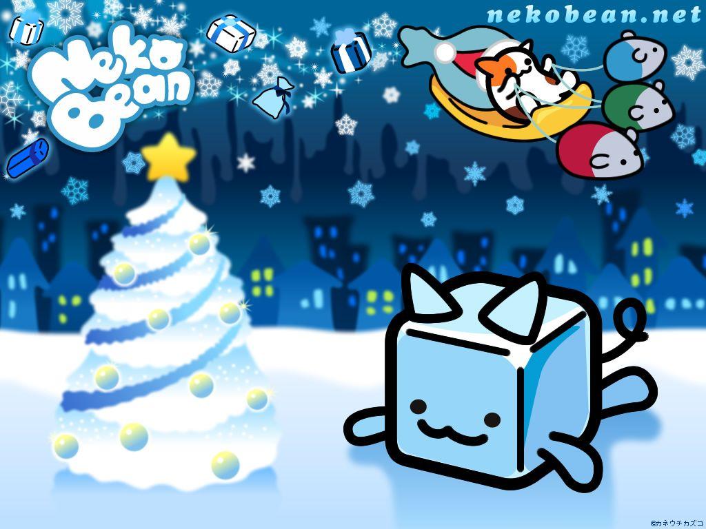 Neko Bean Christmas Wallpaper