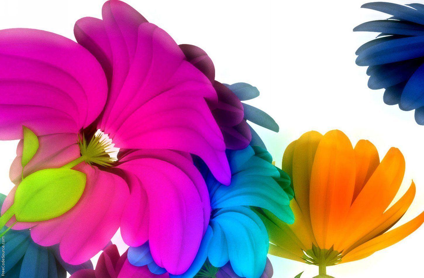 Bright Colorful Flowers Formspring Background, Bright Colorful