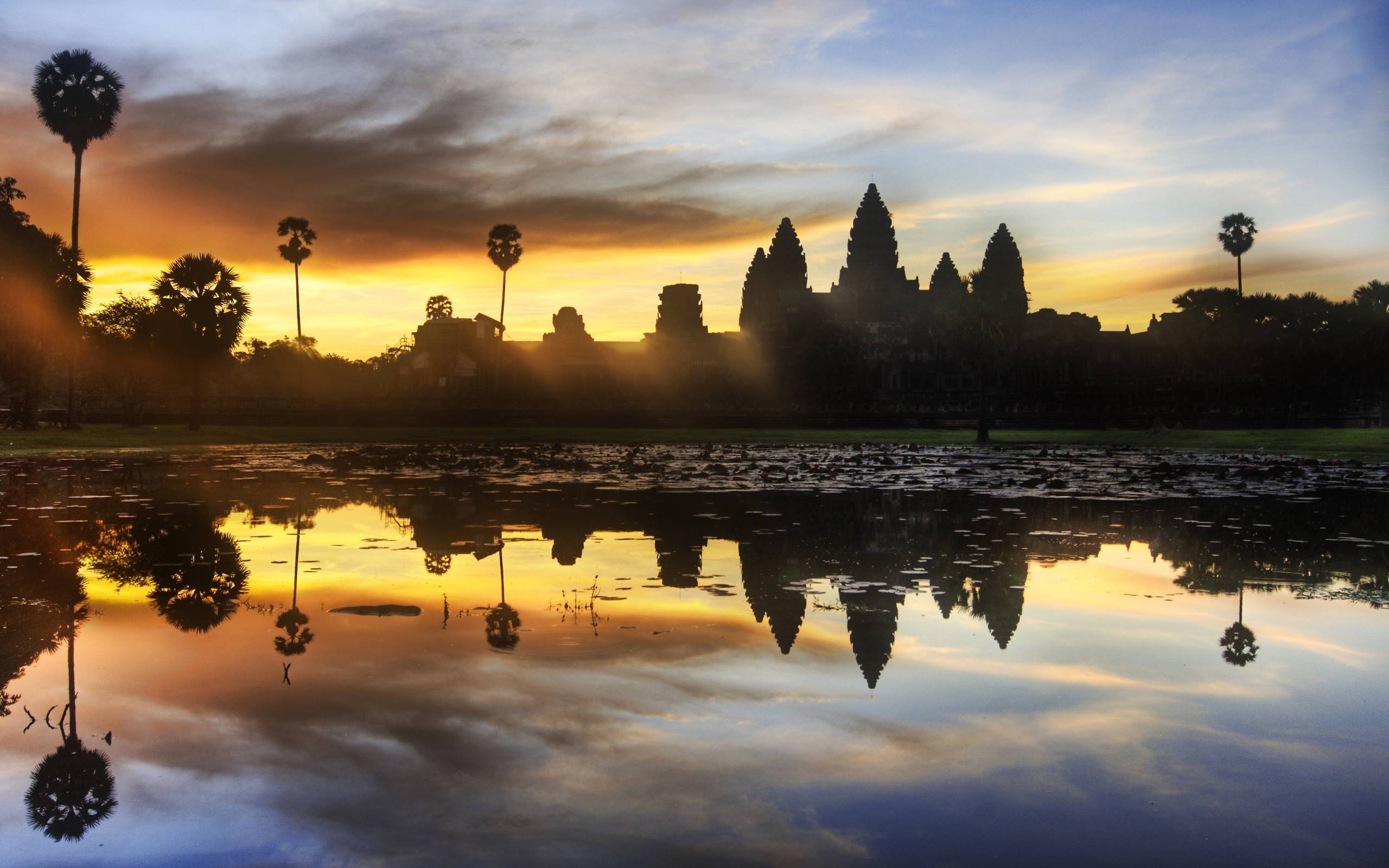 Sunrise Discovery of Angkor Wat widescreen wallpaper. Wide