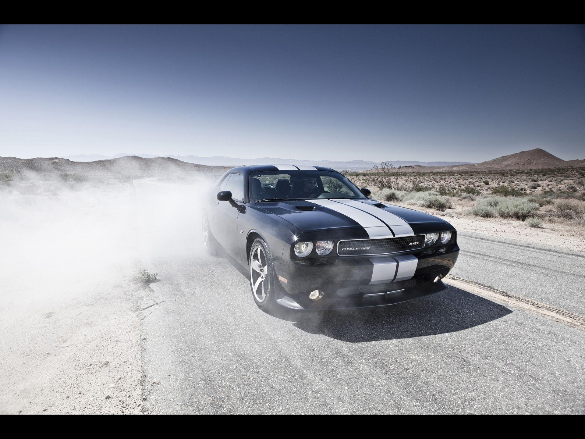 Black Dodge Challenger SRT8 392 Front Angle Dust desktop wallpaper
