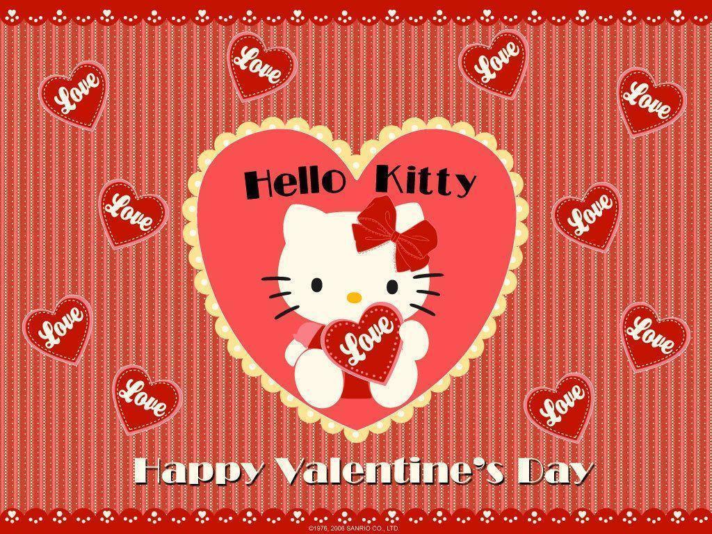 Valentines Day Hello Kitty Background