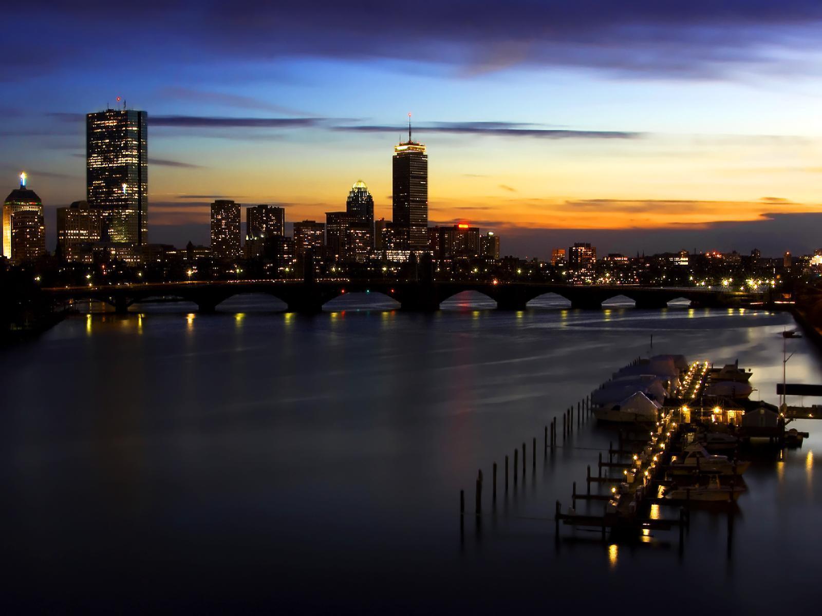 Boston City Skyline Wallpaper 1600x1200 px Free Download