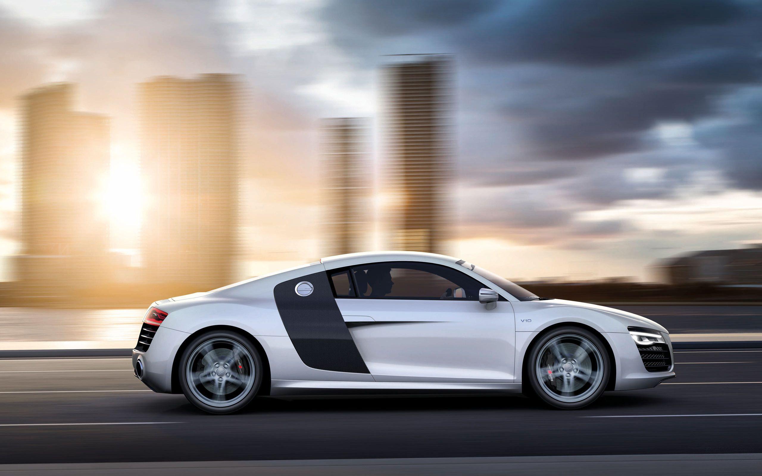 White Car Audi R8 Test Drive Wallpapers Full HD Wallpapers