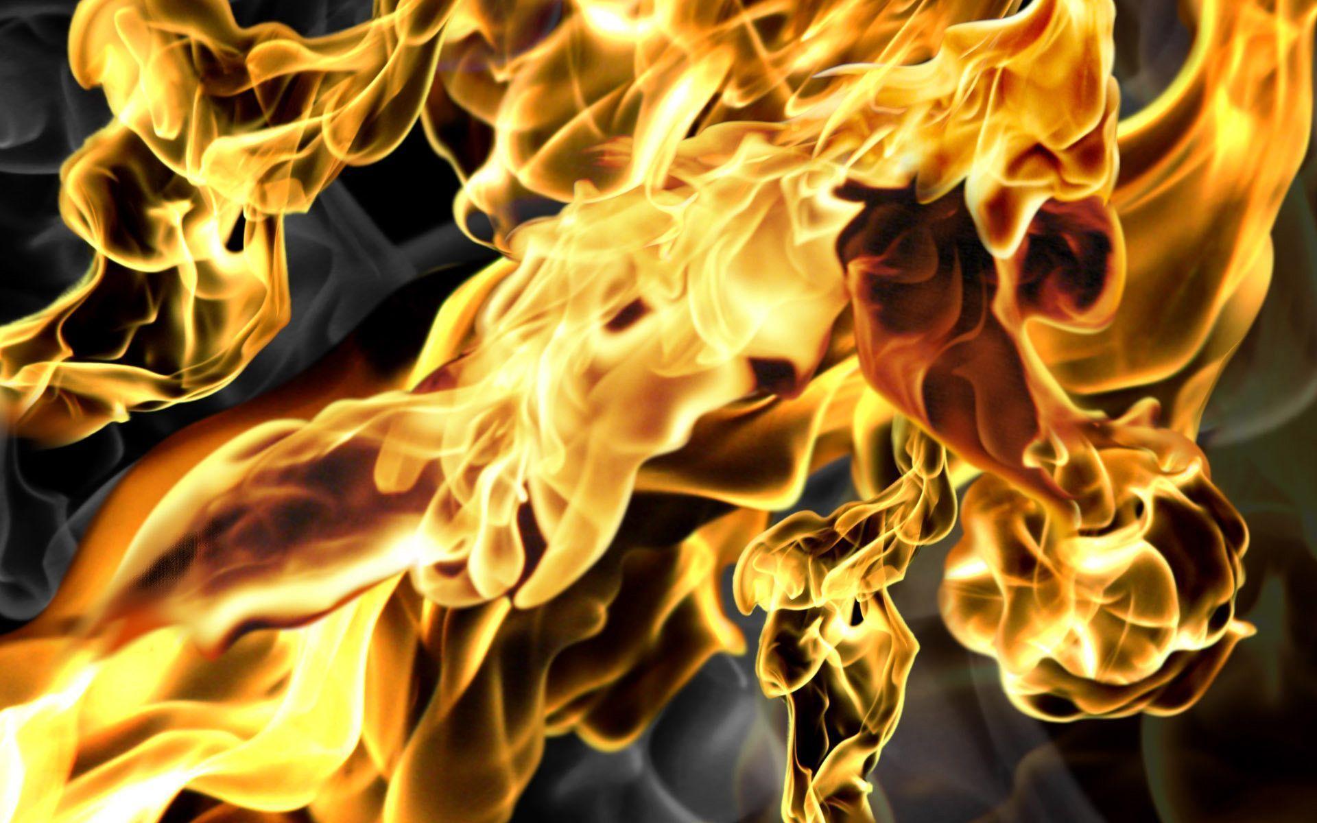 Wallpaper For > Yellow Flames Background