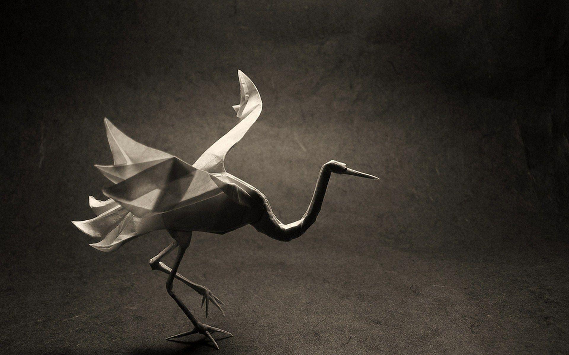 Beautiful Origami Bird Stork Art Photo HD Wallpaper