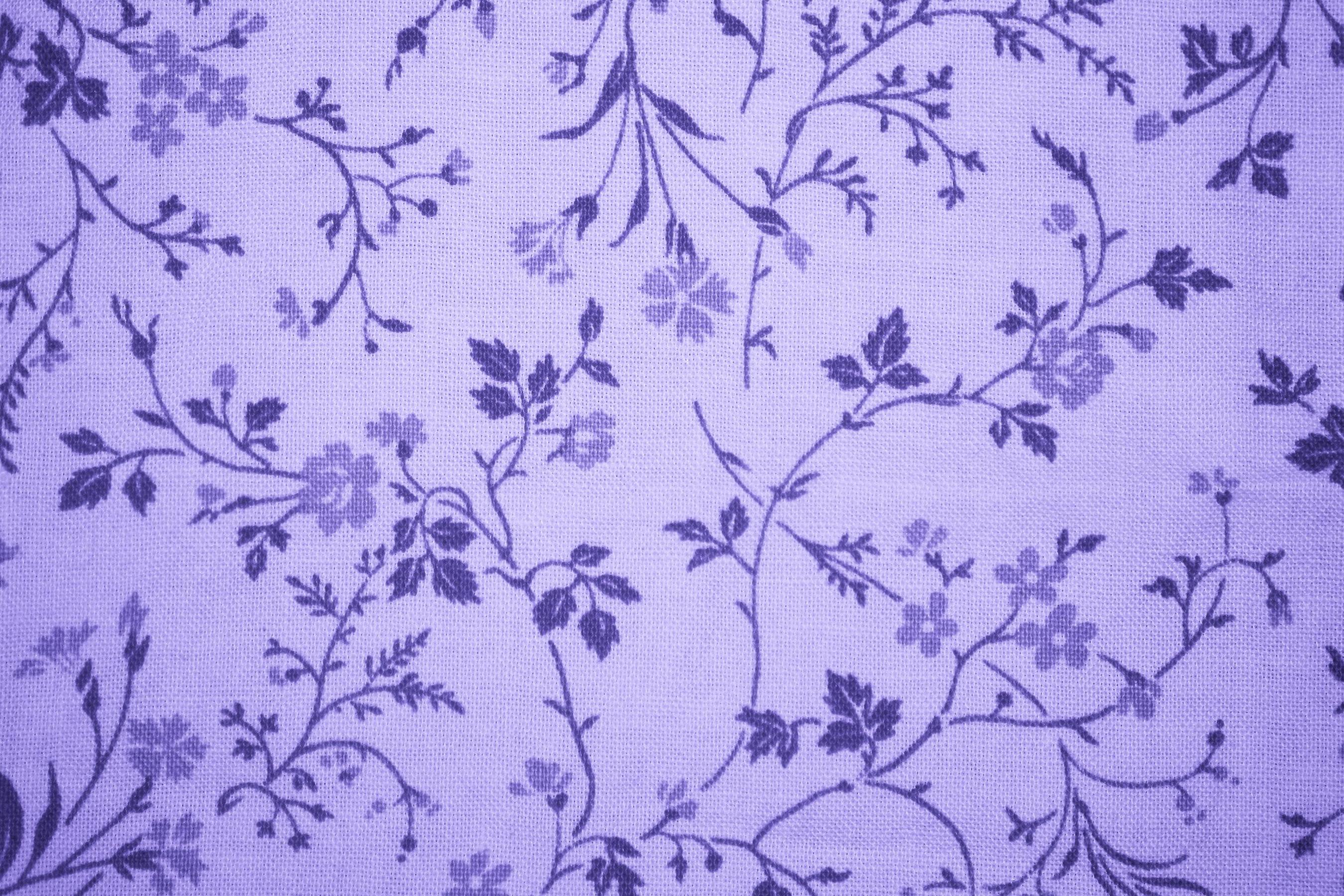 Lavender Floral Print Fabric Texture Picture. Free Photograph