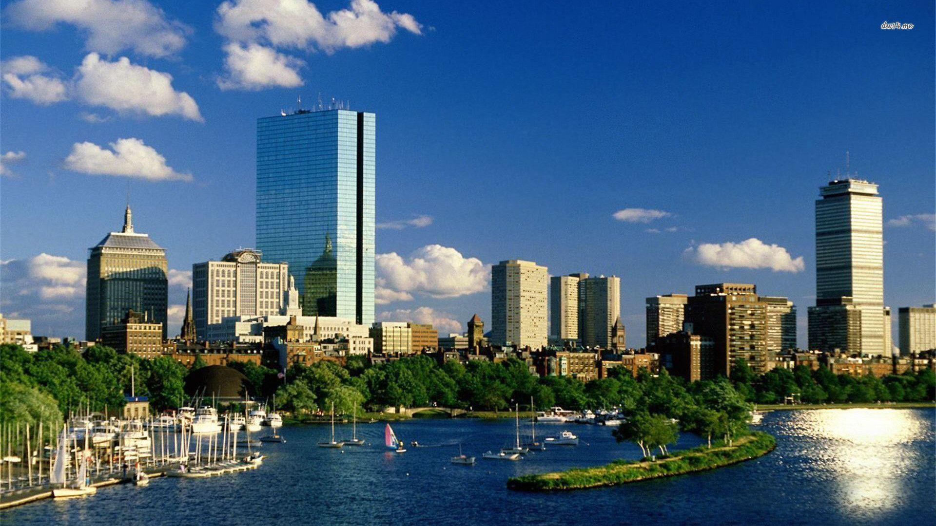 Boston Skyline Car Picture