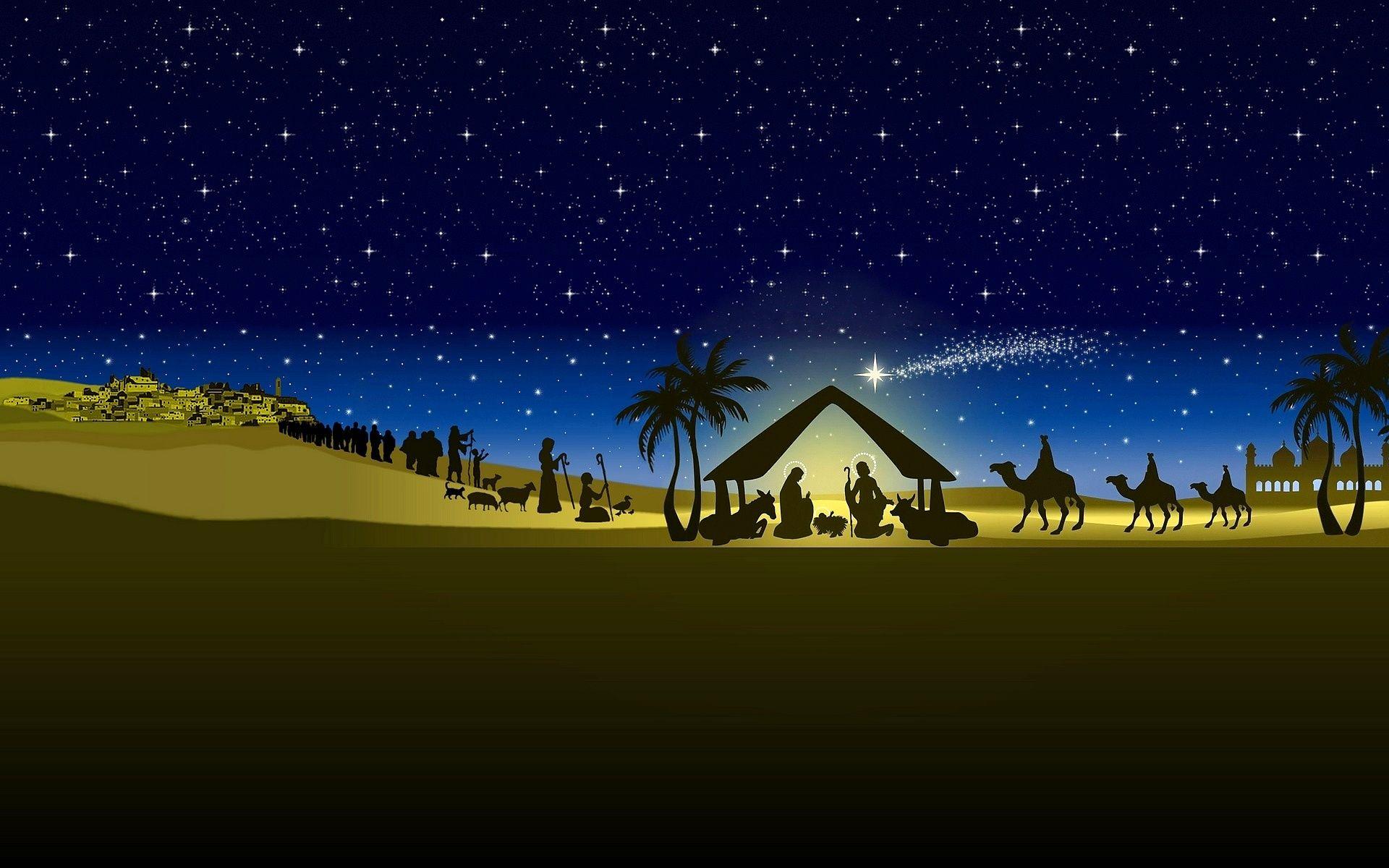 image For > Christmas Nativity Scene Wallpaper