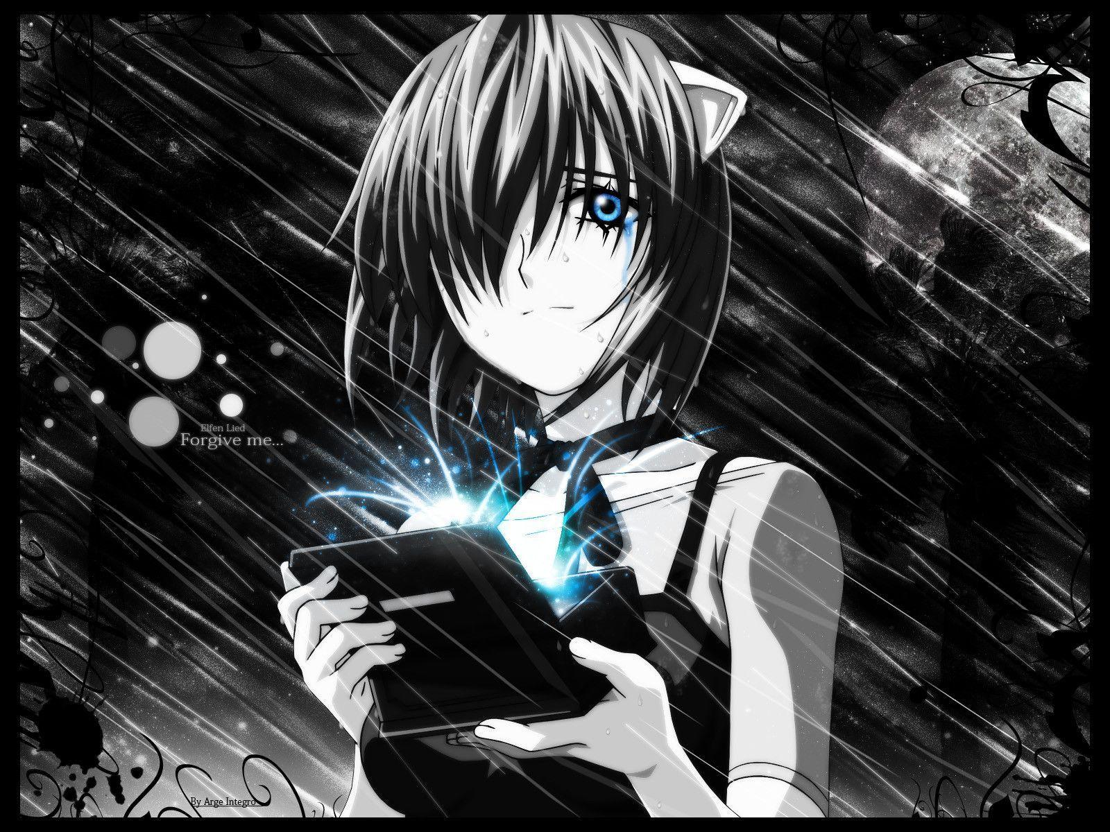 Emo Anime Girl Sad Black Background HD New 2014 Anime Wallpaper