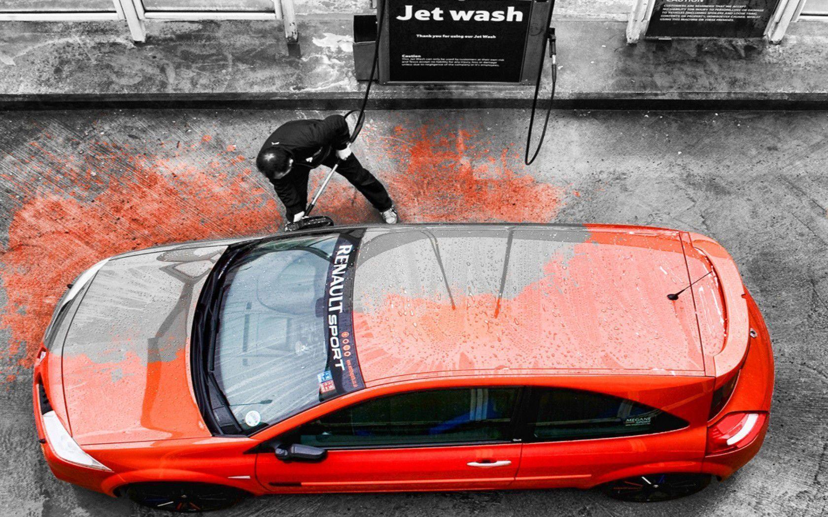 creatively edited Car wash Wallpaper