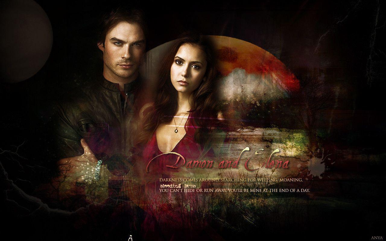 Damon & Elena maribou Wallpaper