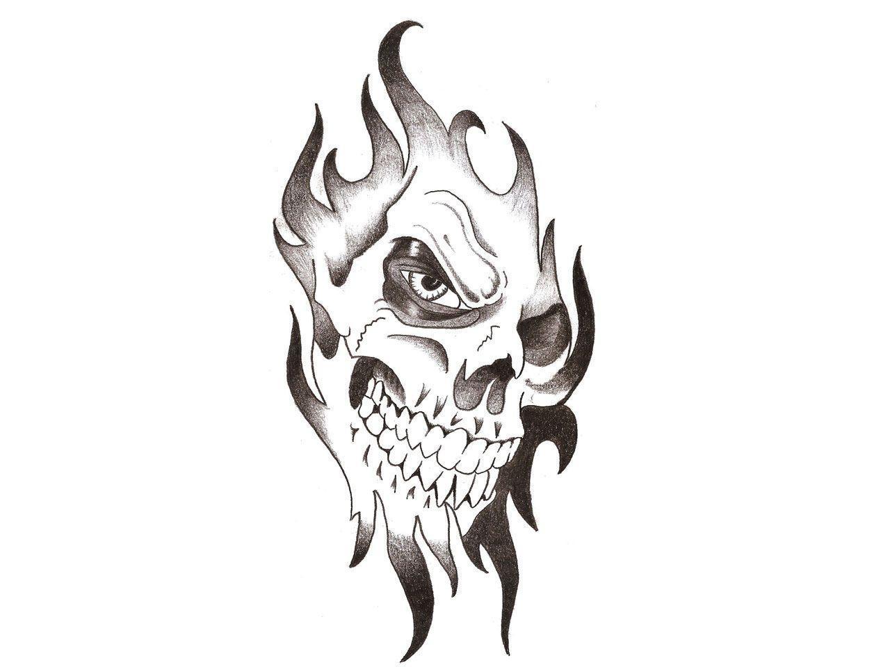 Free designs of the skull tattoo wallpaper