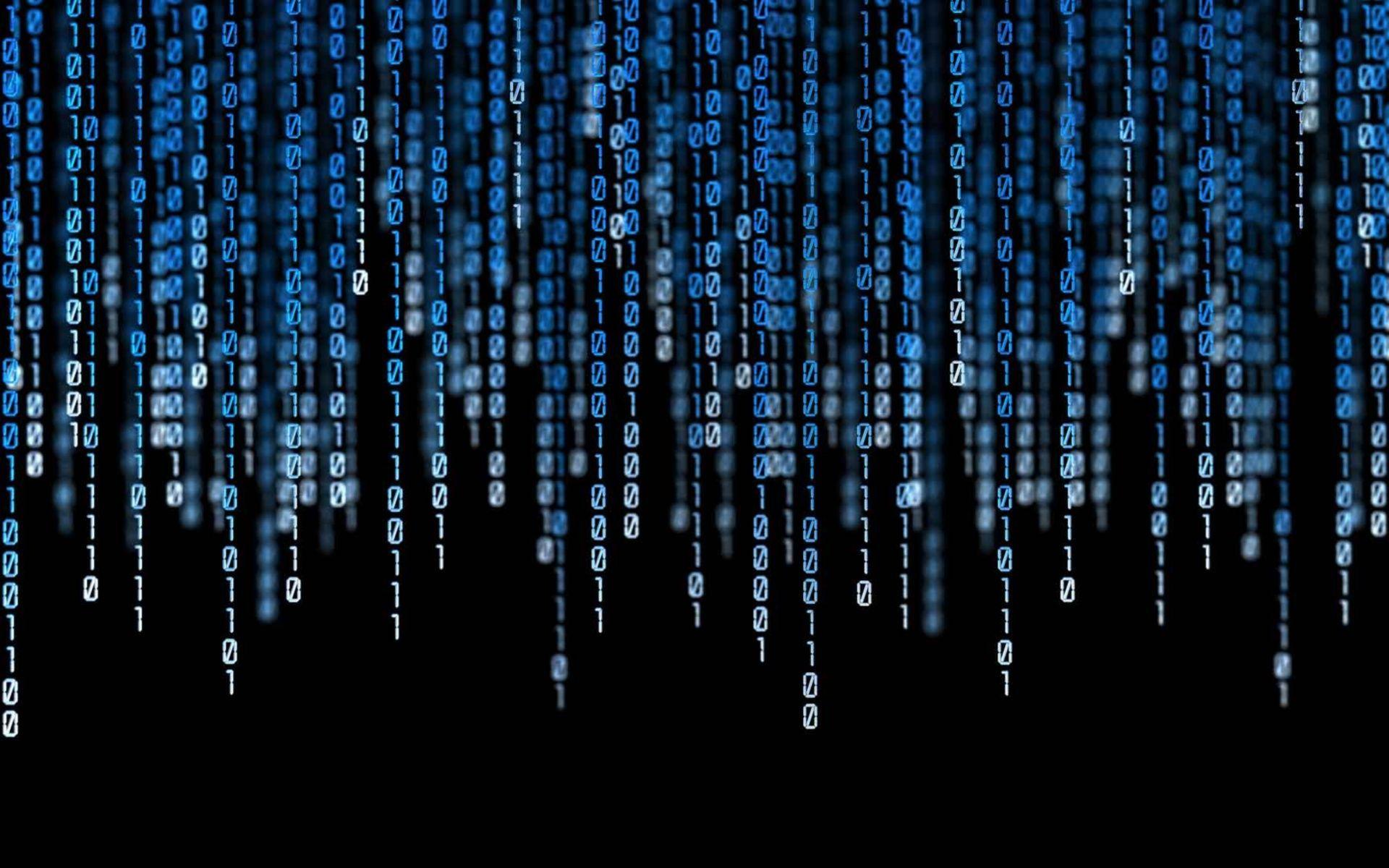 Blue Binary Code Wallpaper