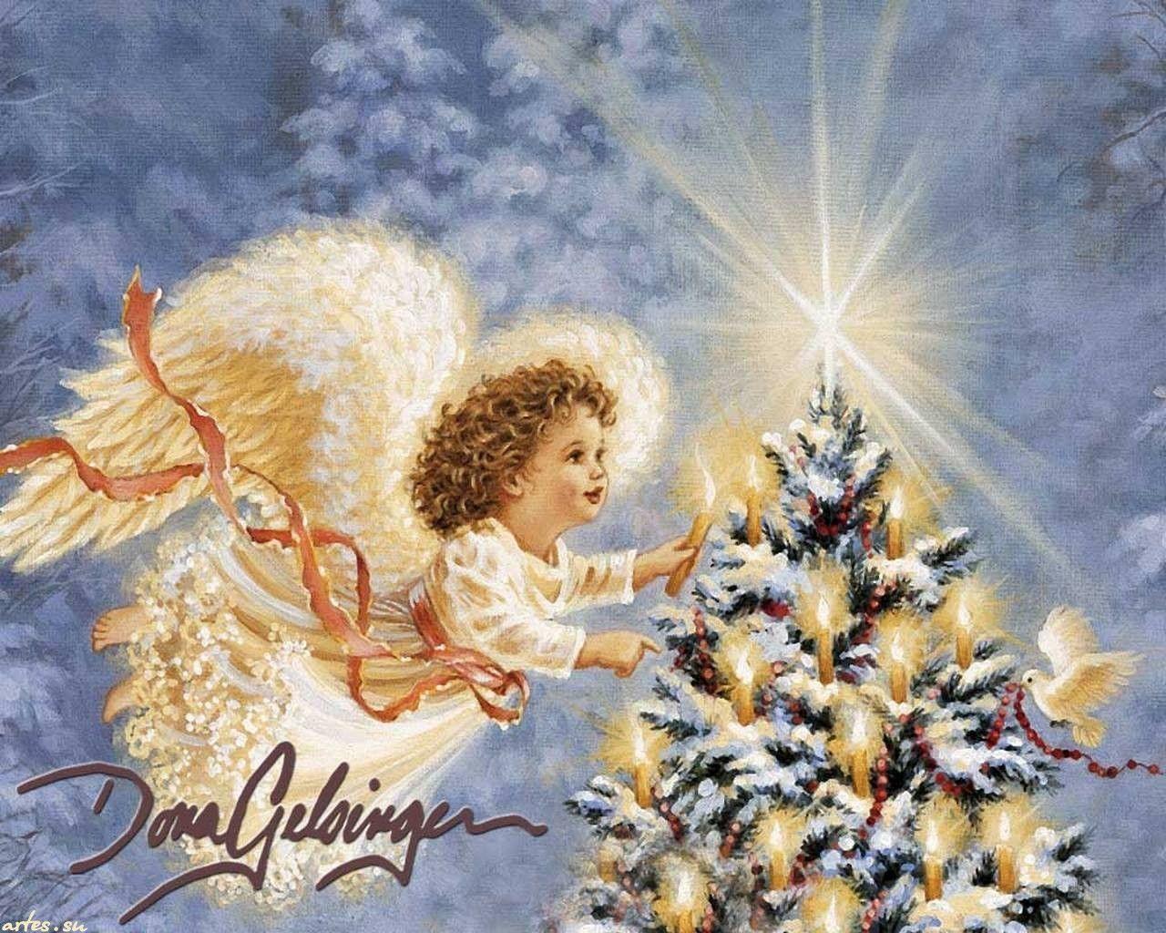 Pics For > Christmas Angels Wallpaper