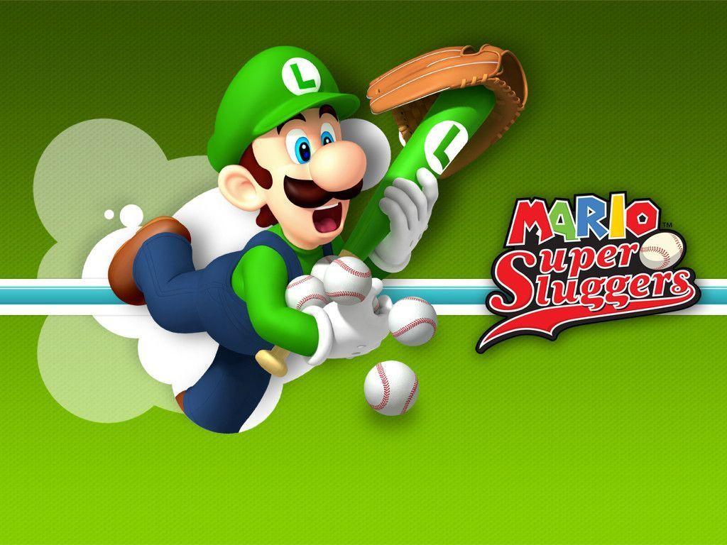 Mario Super Sluggers and Luigi Wallpaper