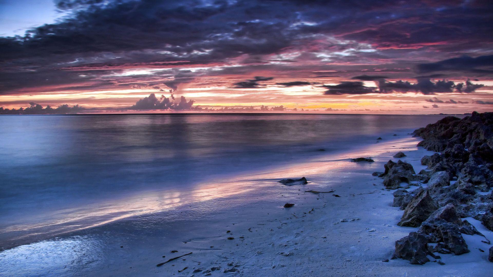 Beach At Night HD Desktop PC Wallpaper Picture HD Wallpaper