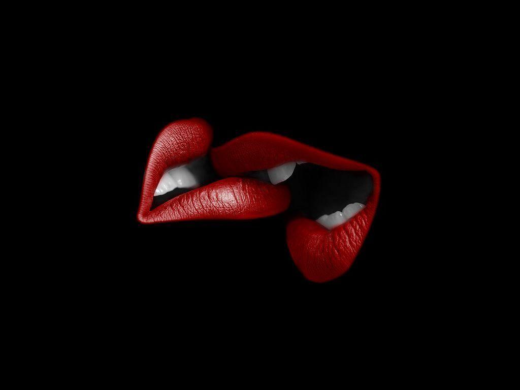 Bite Lips Red Abstract Love Free Wallpaper 1024x768 px Free