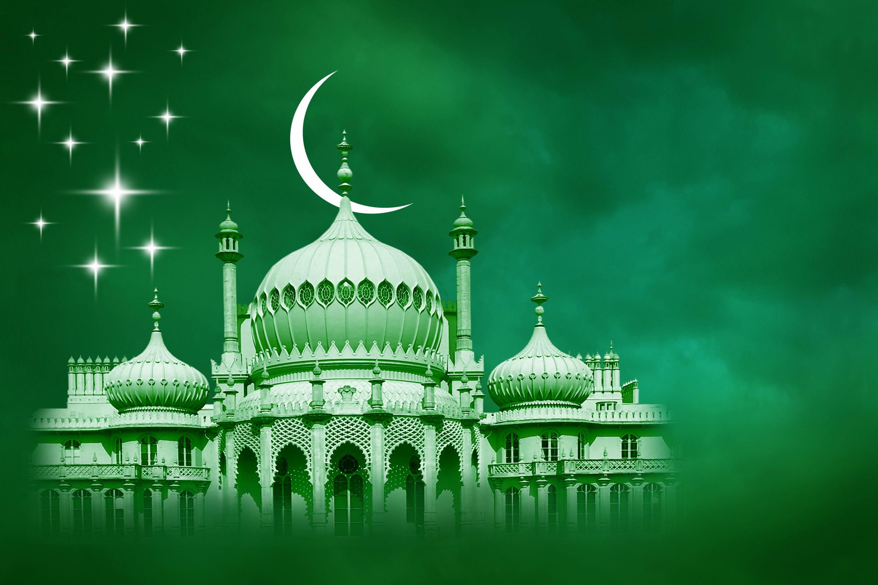 green background islamic religious wallpaper. Religious Wallpaper