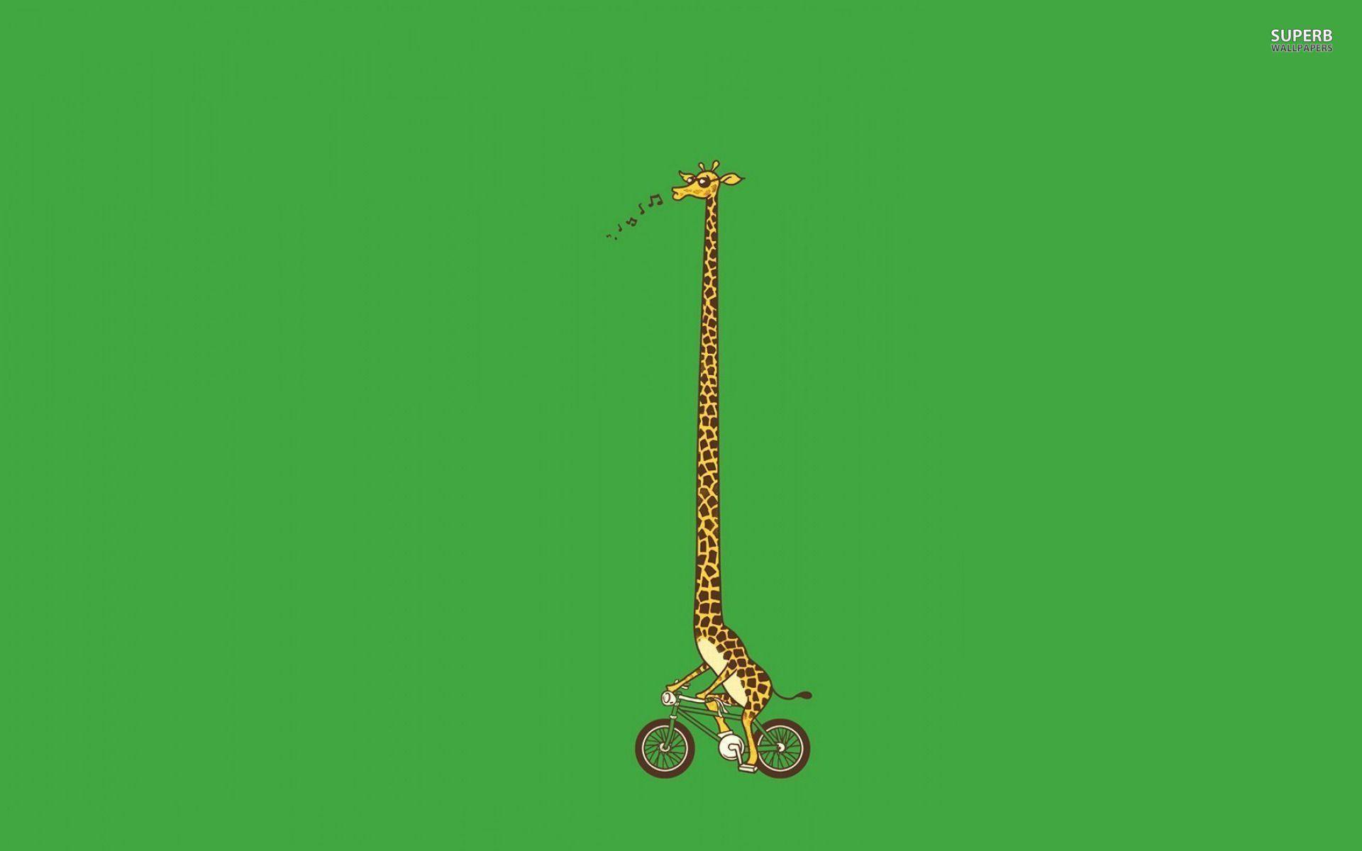 Biking Giraffe Desktop Background