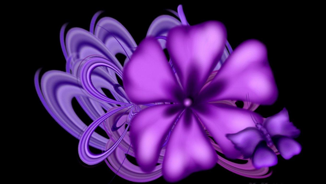 Flower Abstract Wallpaper Download The Free Purple 1360x768PX
