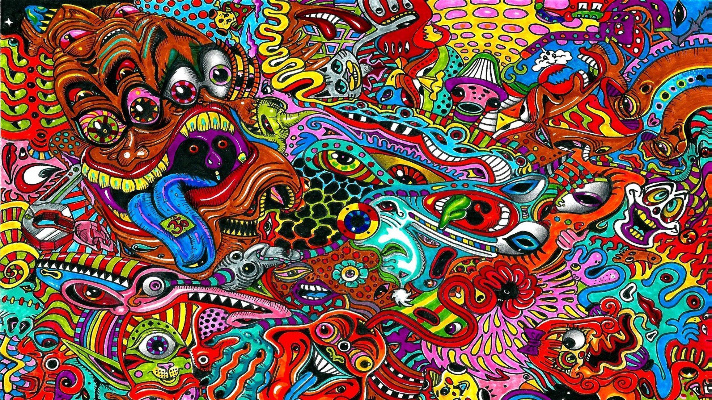 Download Wallpaper 3840x2160 drawing, surreal, colorful