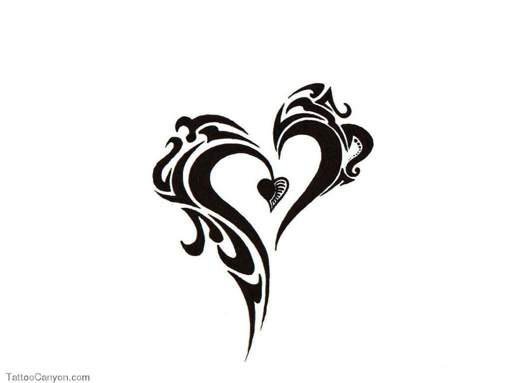 Free Designs Tribal Heart Tattoo Wallpaper Picture 1024x768PX