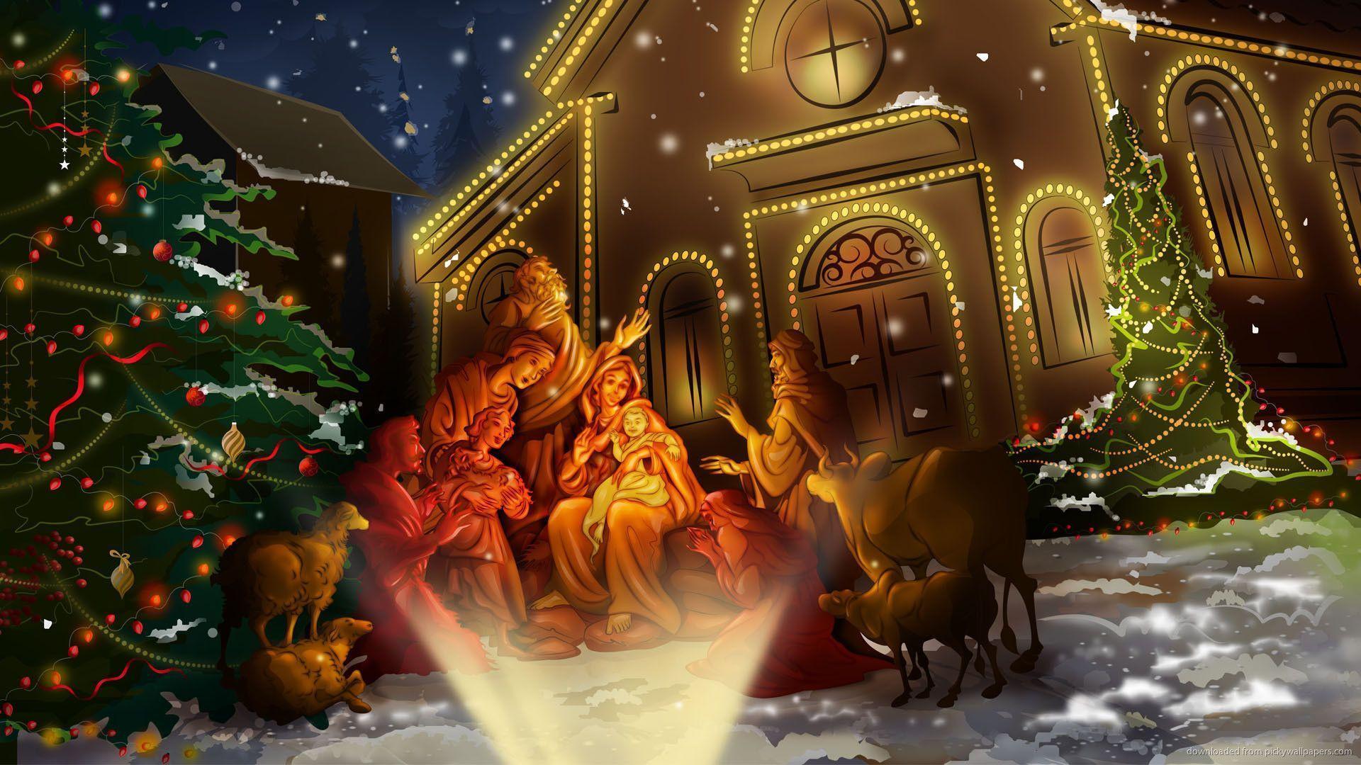 Download 1920x1080 Christmas Scene Wallpaper