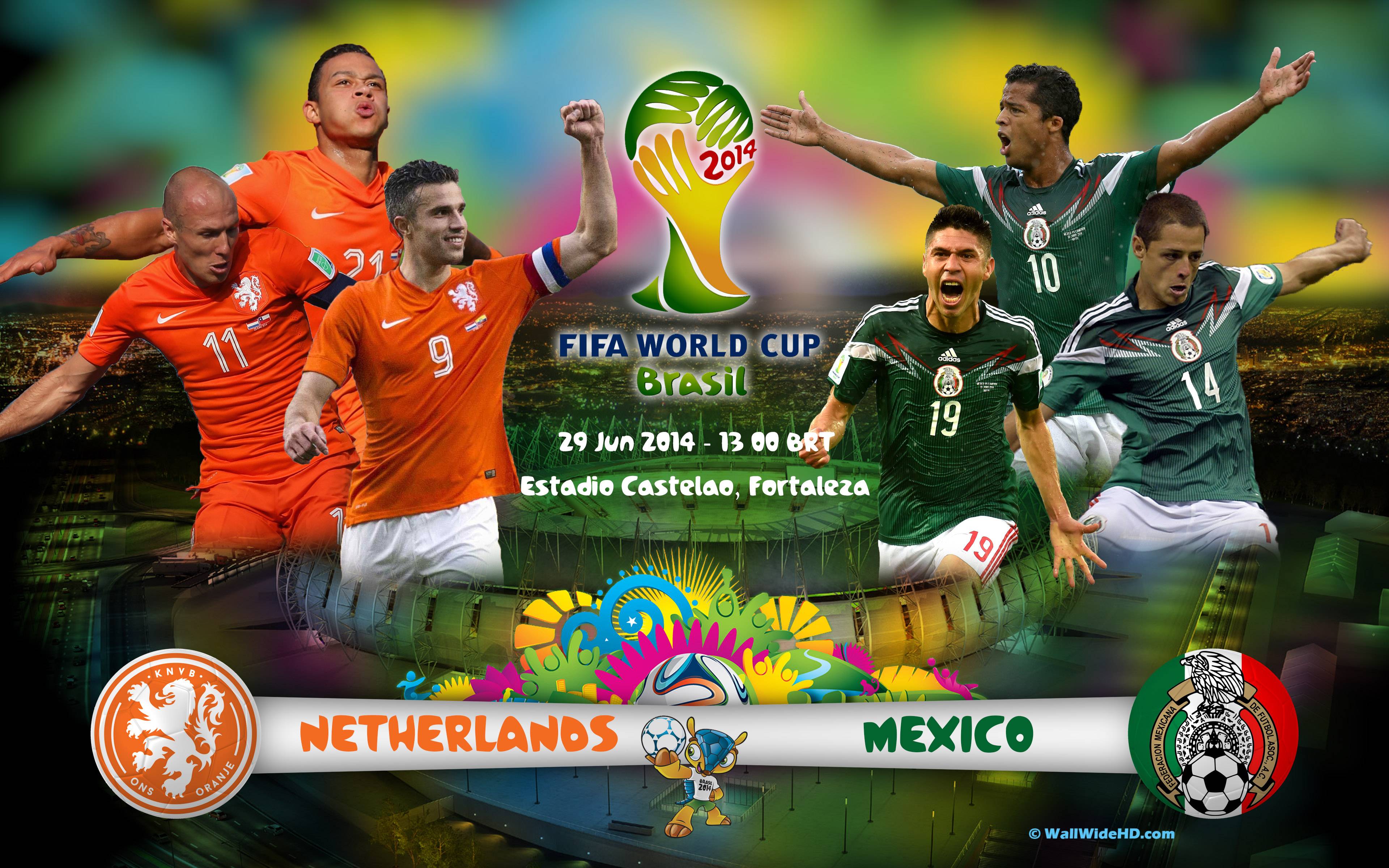 Netherlands vs Mexico World Cup 2014 Round Of 16 Football