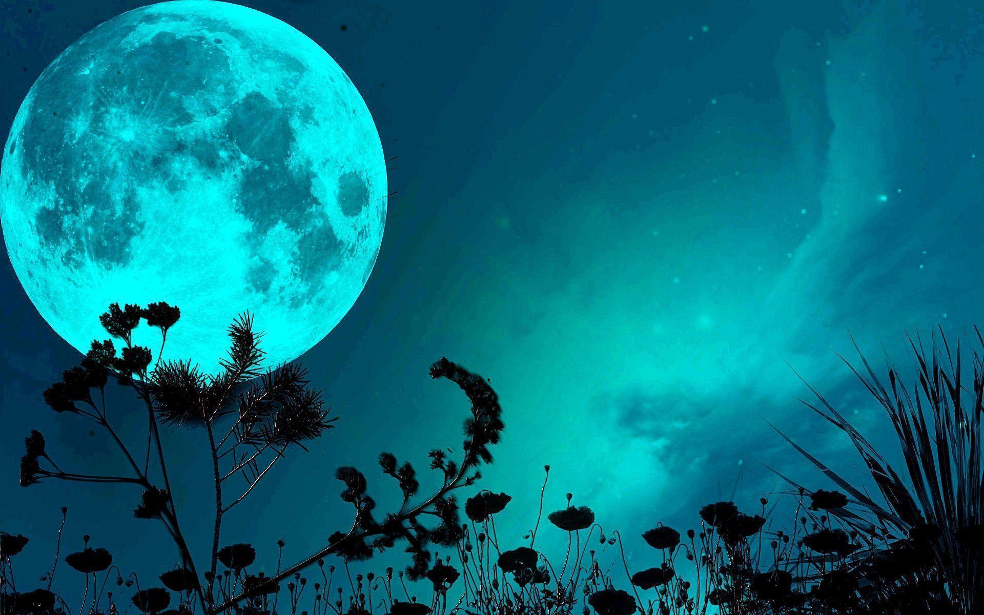 Full Blue Moon Wallpaper