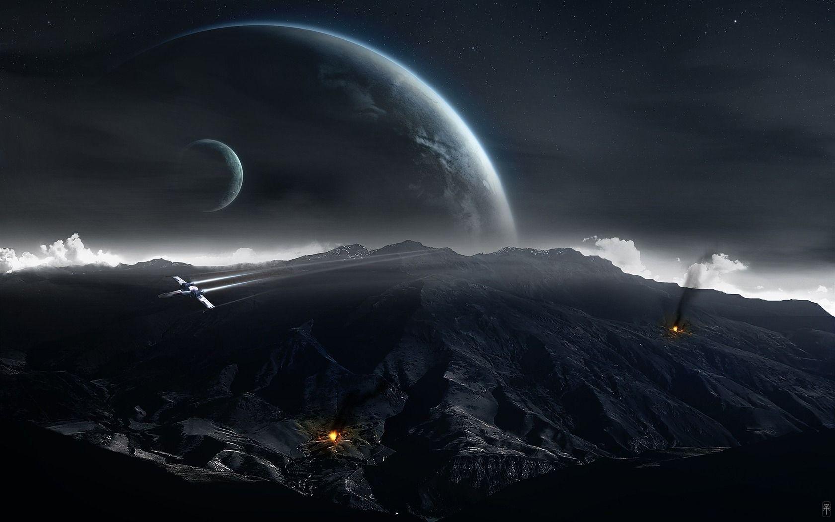 Sci Fi Space Art X Wing On Patrol Spacescapes
