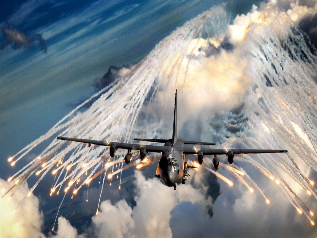 image For > Ac 130 Gunship In Action