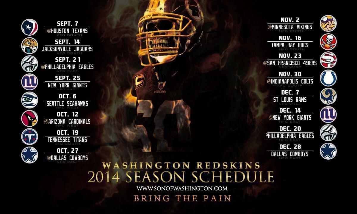 Redskins 2014 Schedule Wallpaper. Son of Washington