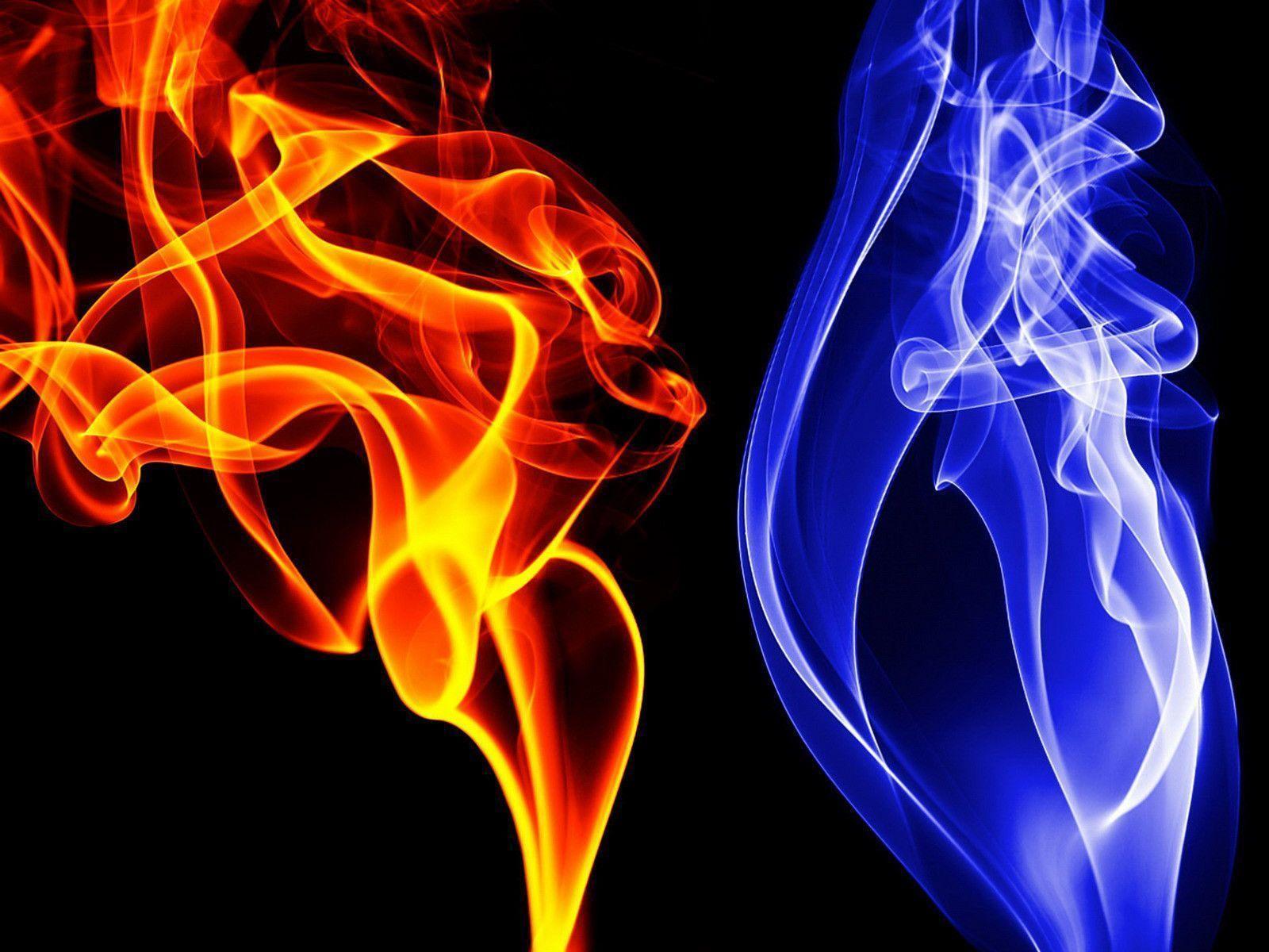 Red Blue Flames Abstract Desktop 1600x1200 Wanted Wallpaper