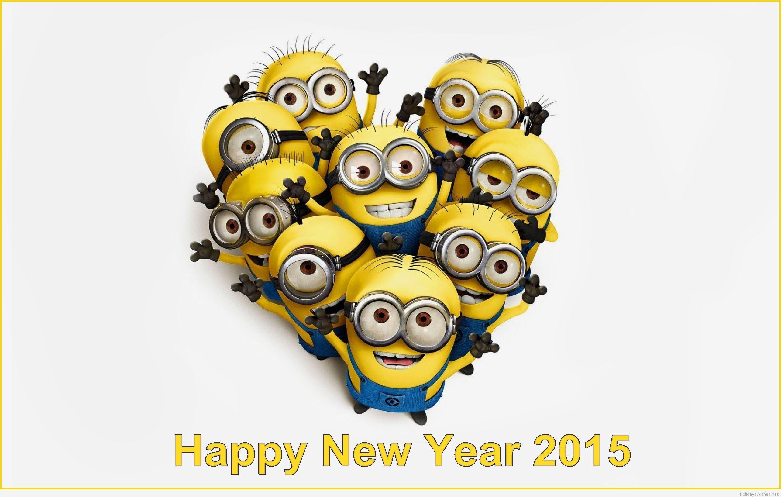 Minions wallpaper love HD wish you a happy new year 2015