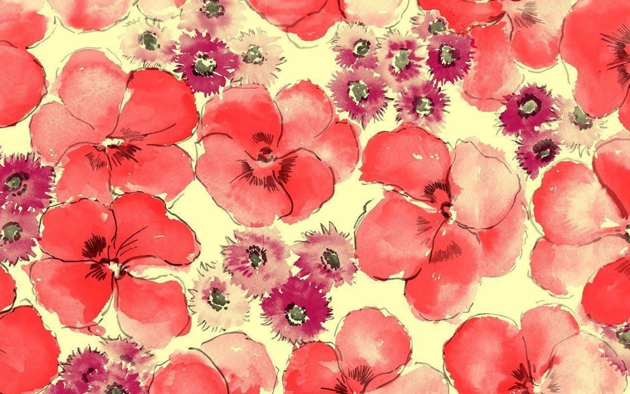 image For > Flower Pattern Desktop Wallpaper